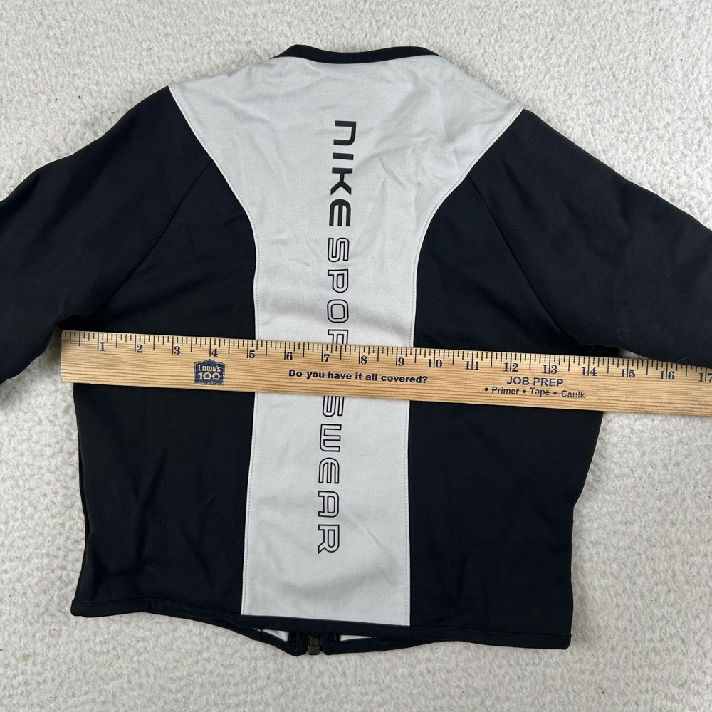 Nike Shirt Womens Small Black Gray Full Zip Short Sleeve Cropped Sportswear - Picture 9 of 11